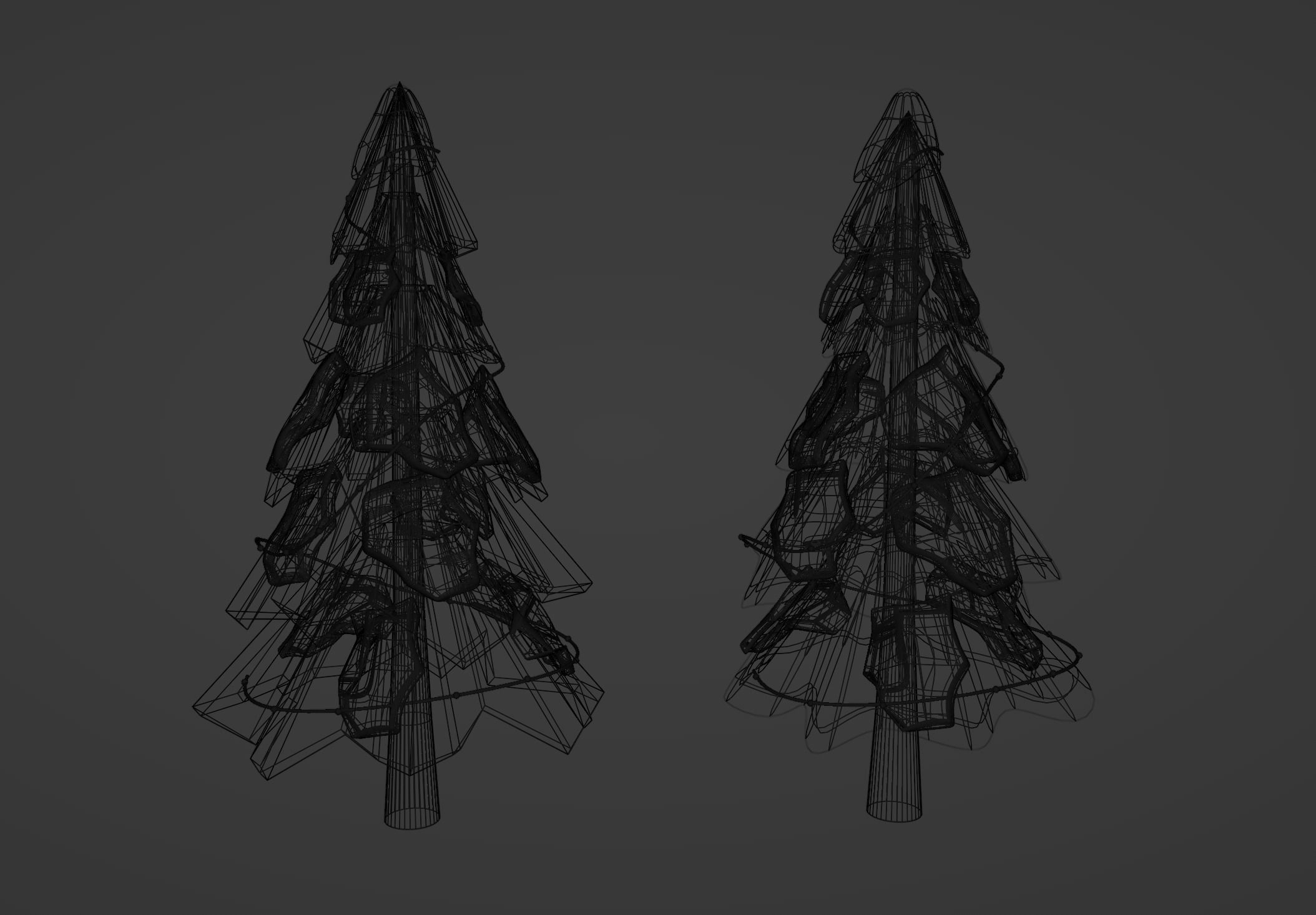 Trees covered in snow 3D model_2