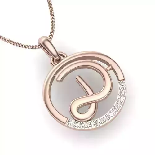 solitaire engagement women D pendant 3dm render detail 