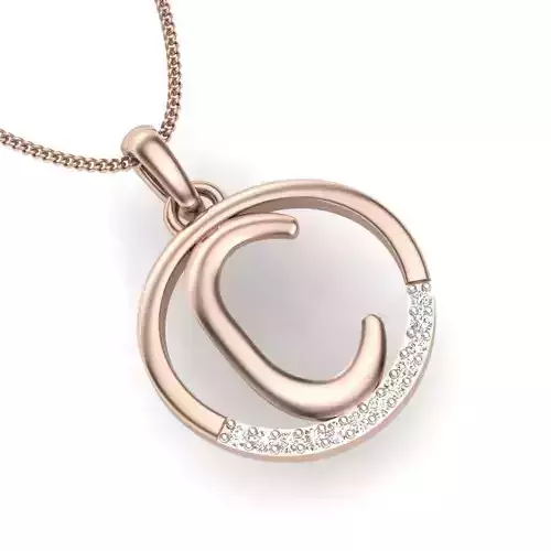 Women C pendant 3dm stl render detail