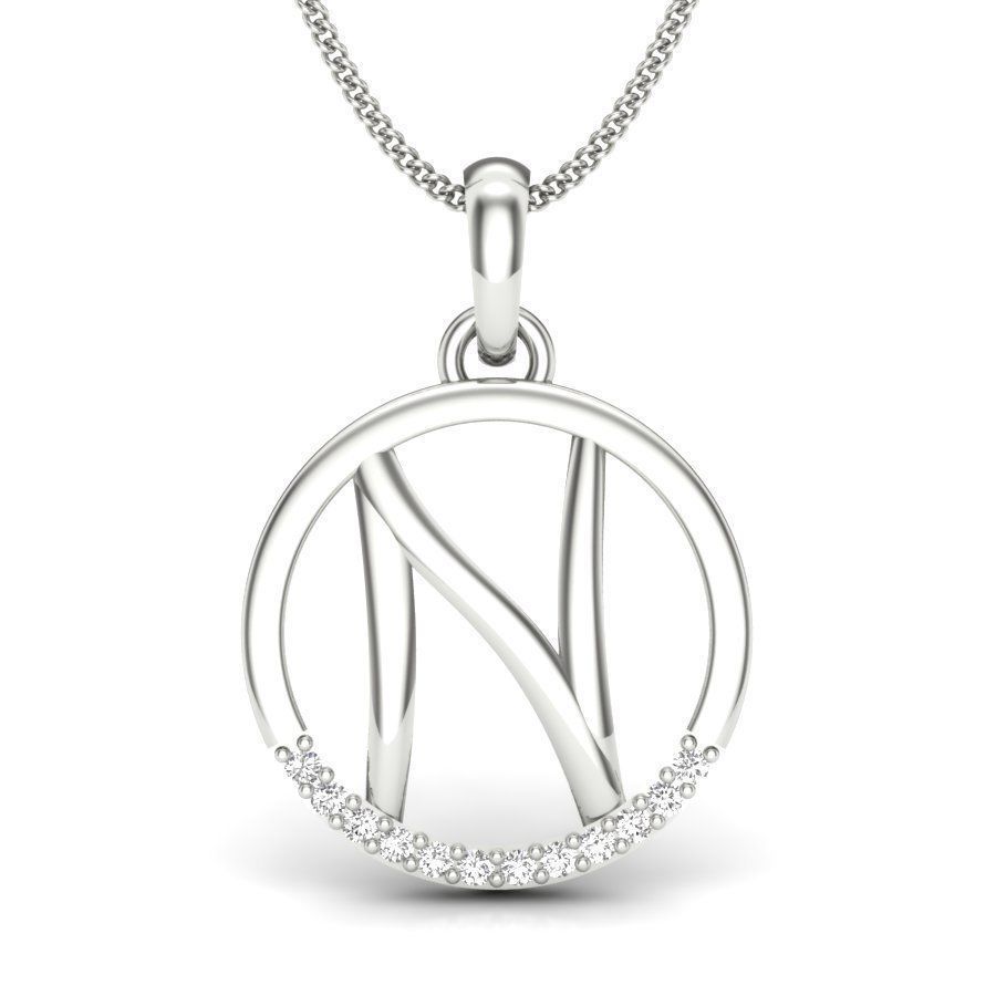 Alphabet N pendant 3D print model_16