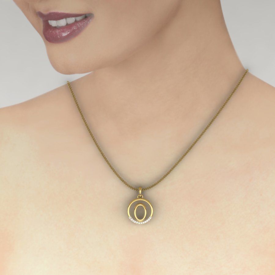 Women O Pendant 3D print model 3D print model_10