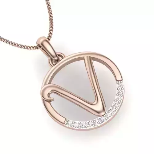 solitaire wedding engagement women V pendant