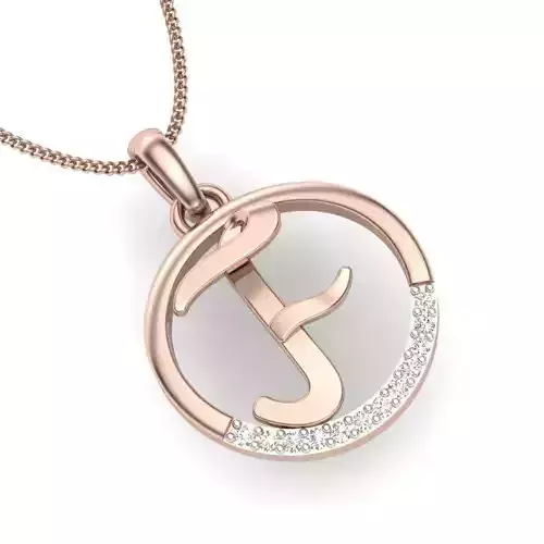 solitaire wedding women F pendant 3dm render detail 