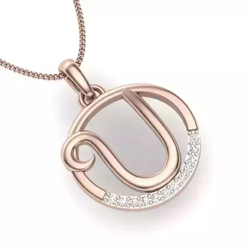 wedding women U pendant 3dm render detail 