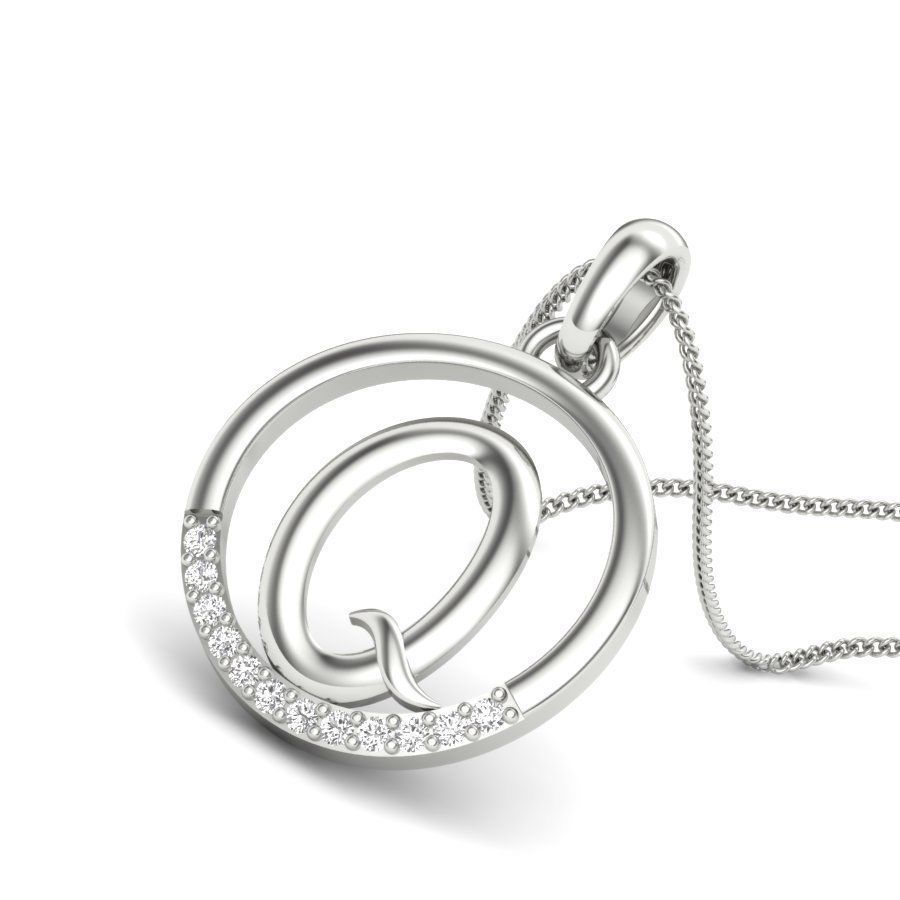 solitaire Q pendant 3dm render detail 3D print model_9