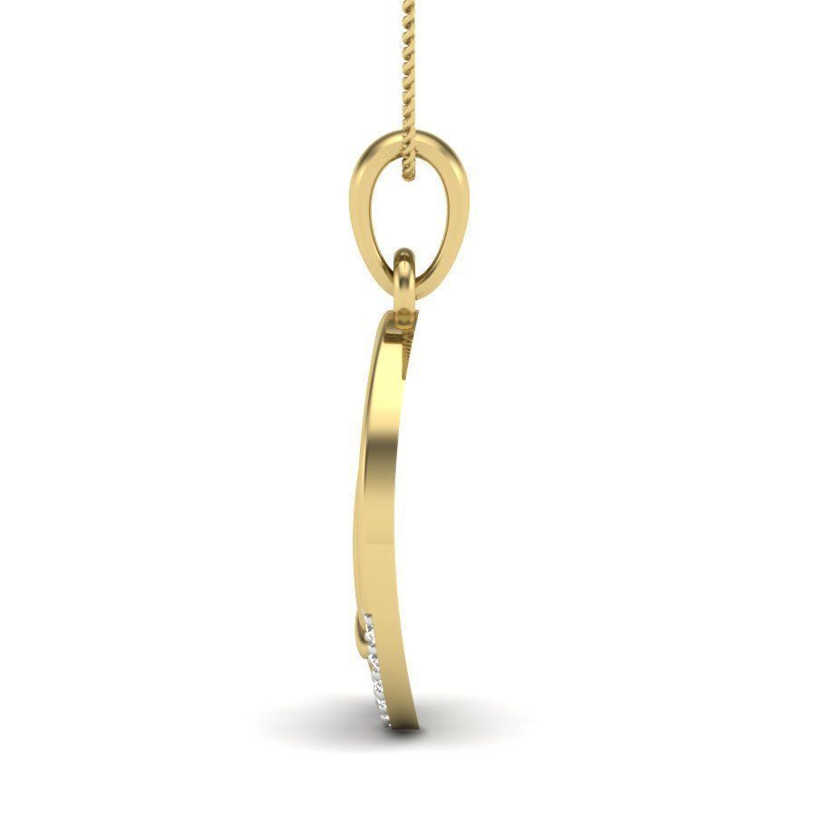 solitaire Q pendant 3dm render detail 3D print model_3