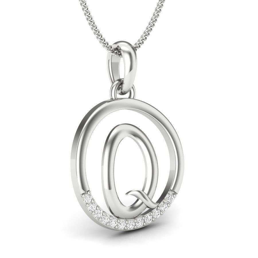 solitaire Q pendant 3dm render detail 3D print model_6