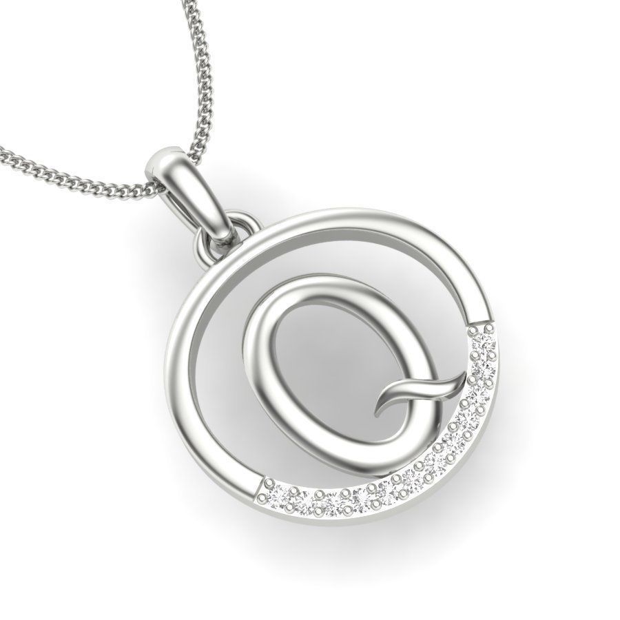 solitaire Q pendant 3dm render detail 3D print model_7