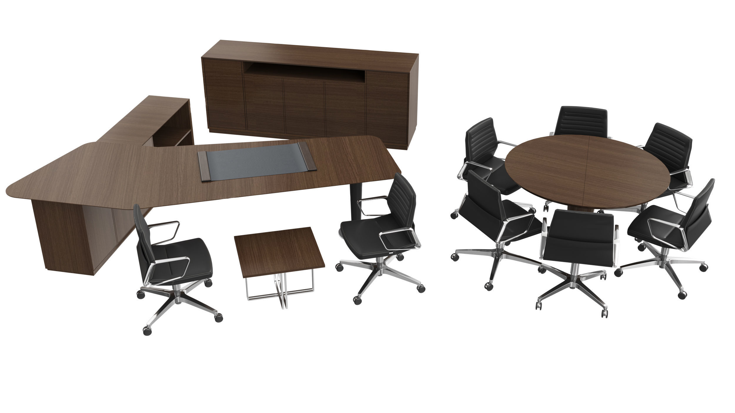 Manager office Desk 3D model_2