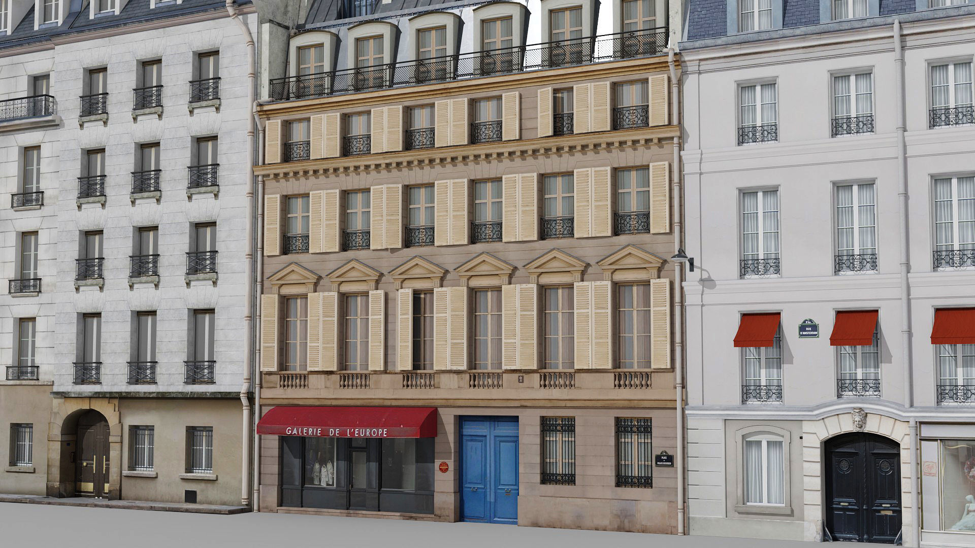 Paris quarter 2 Low-poly 3D model_7