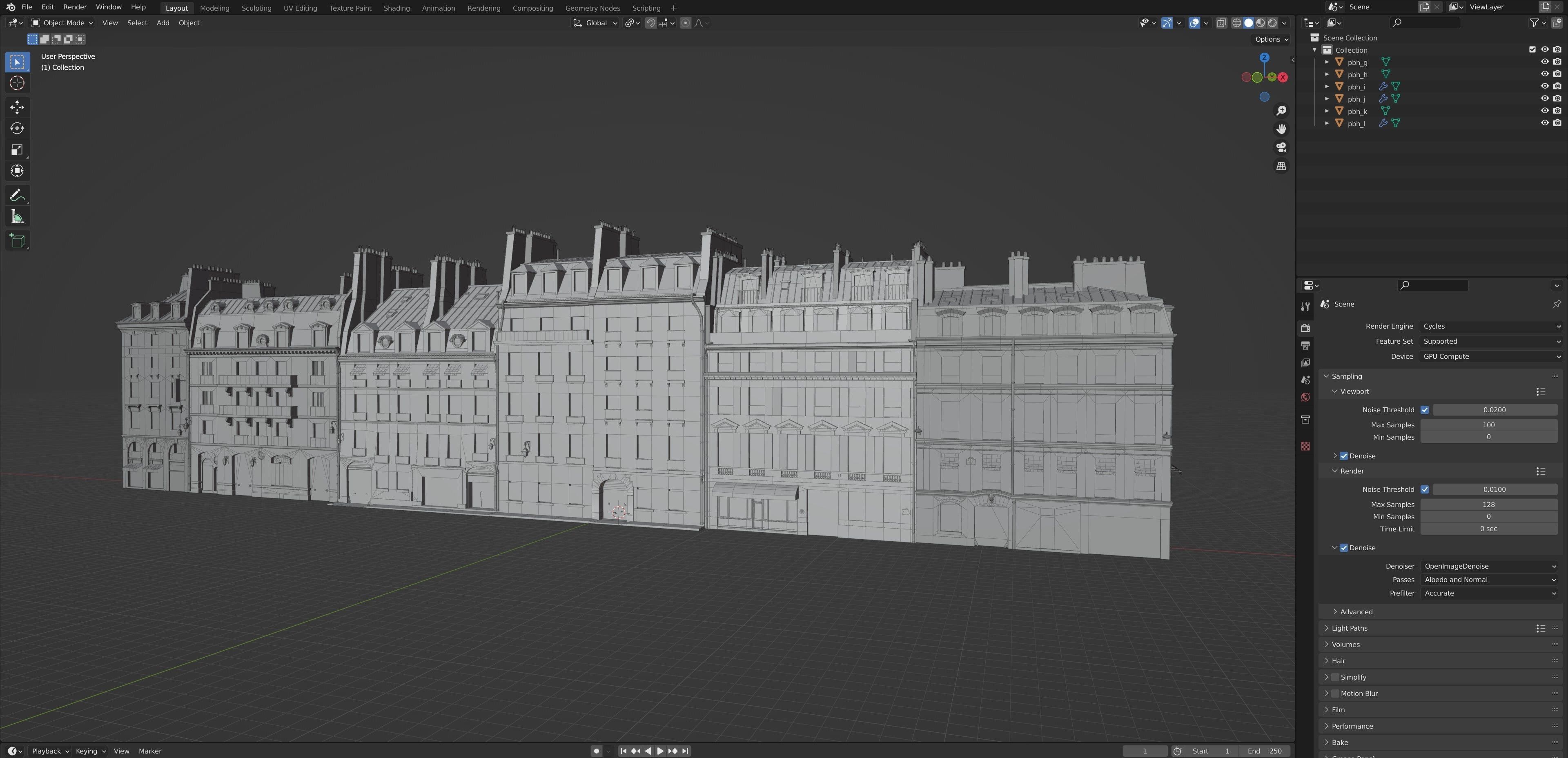 Paris quarter 2 Low-poly 3D model_15