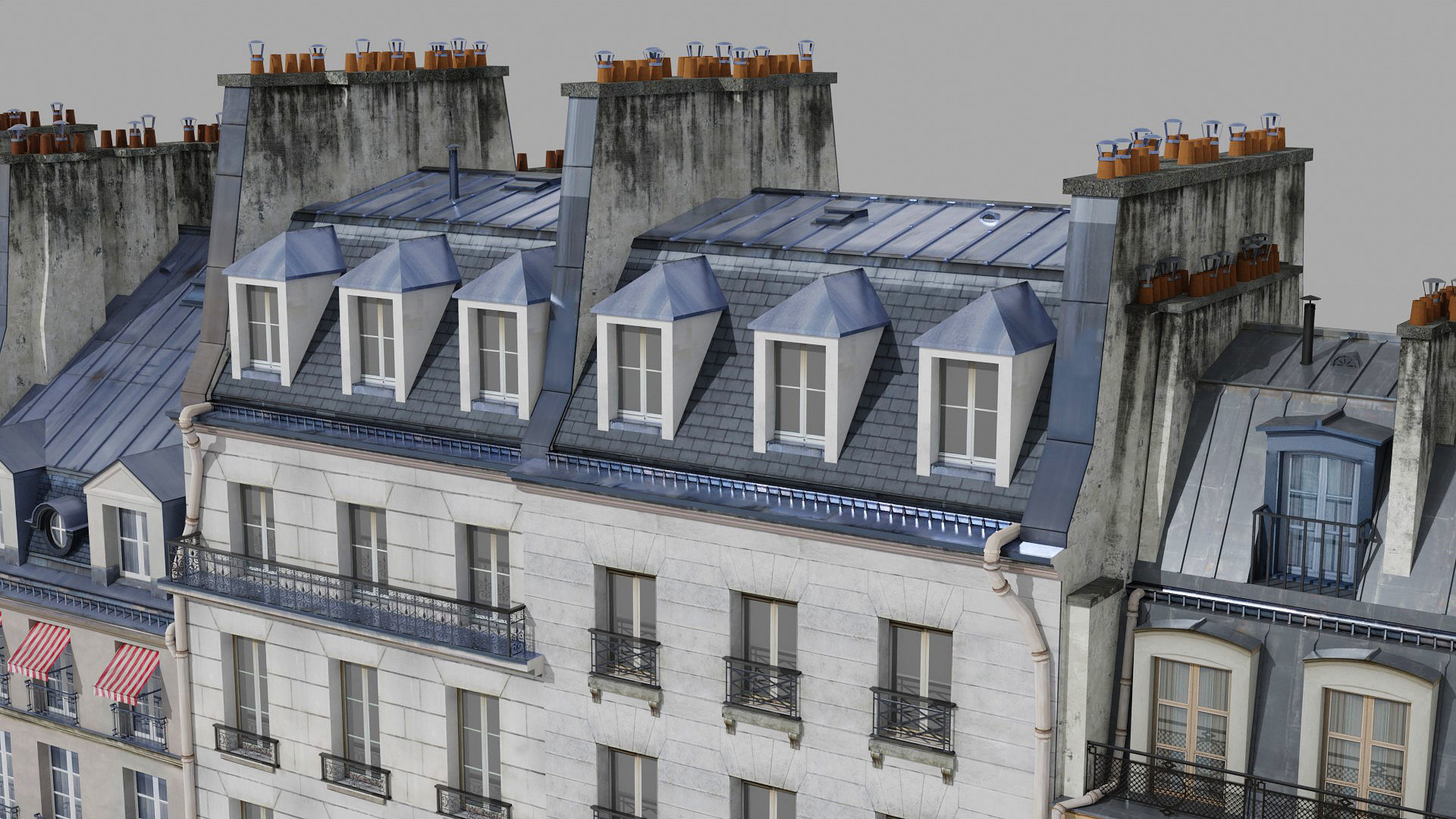 Paris quarter 2 Low-poly 3D model_11