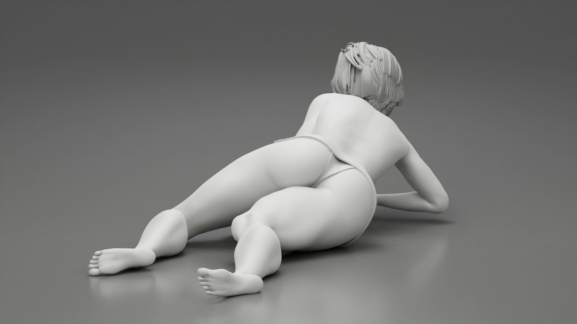 Beautiful Young Girl Lying On a Floor 3D print model_11
