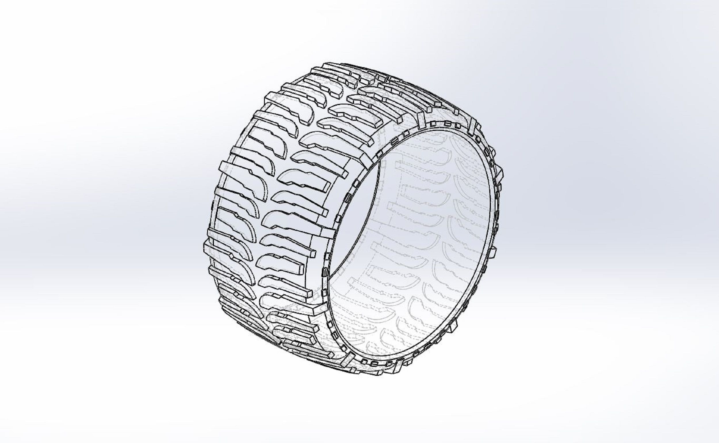 Low profile tire 2 for lifted trucks Scale 1 to 10 3D print model_8