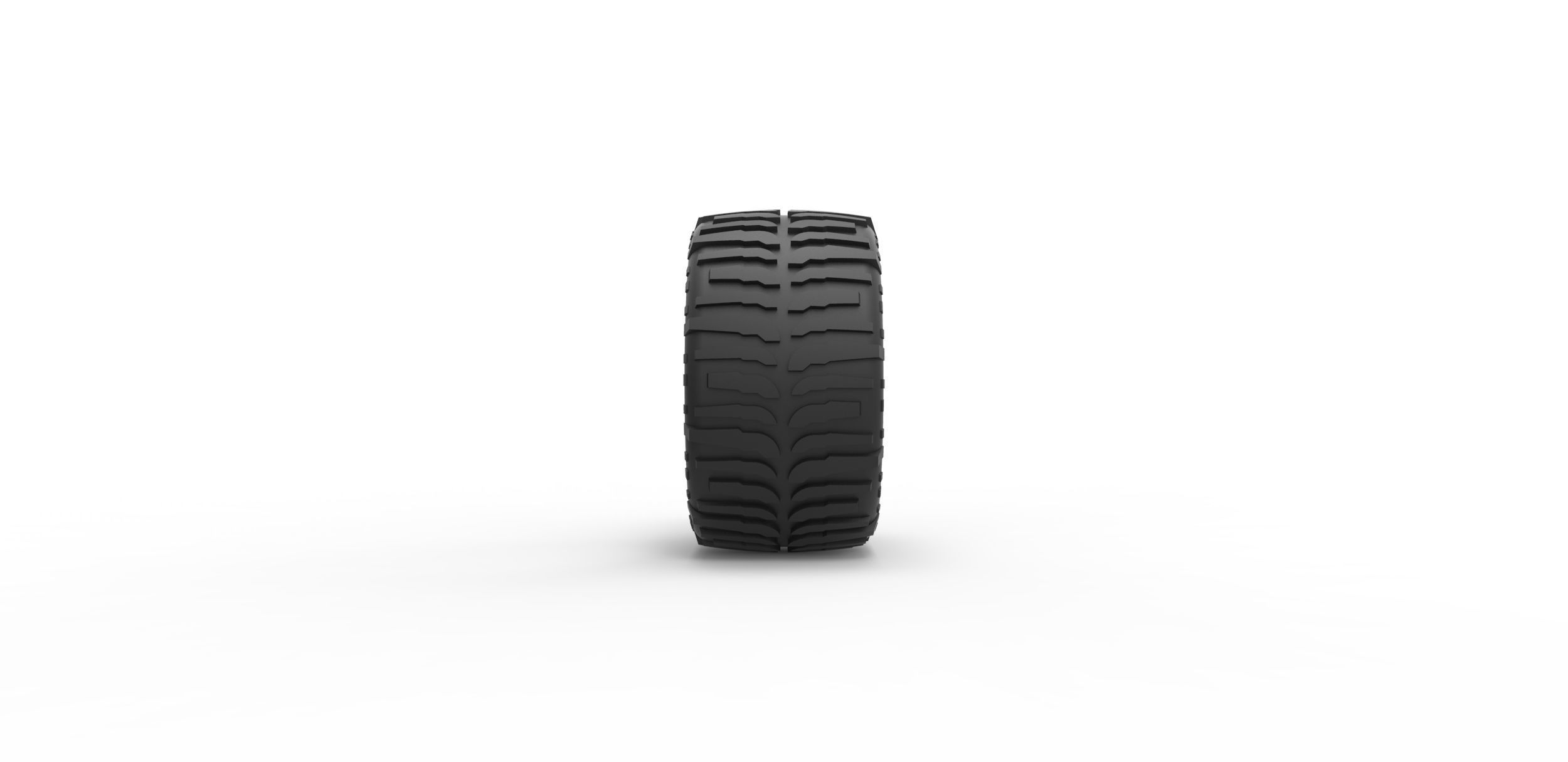 Low profile tire 2 for lifted trucks Scale 1 to 10 3D print model_3