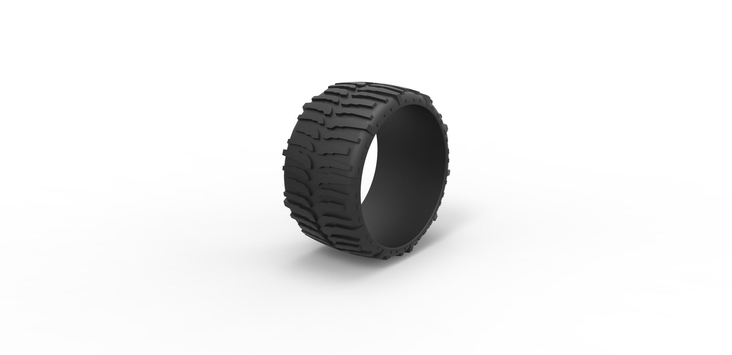 Low profile tire 2 for lifted trucks Scale 1 to 10 3D print model_1