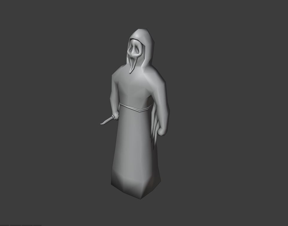 Scream Ghostface Low-poly 3D model_7