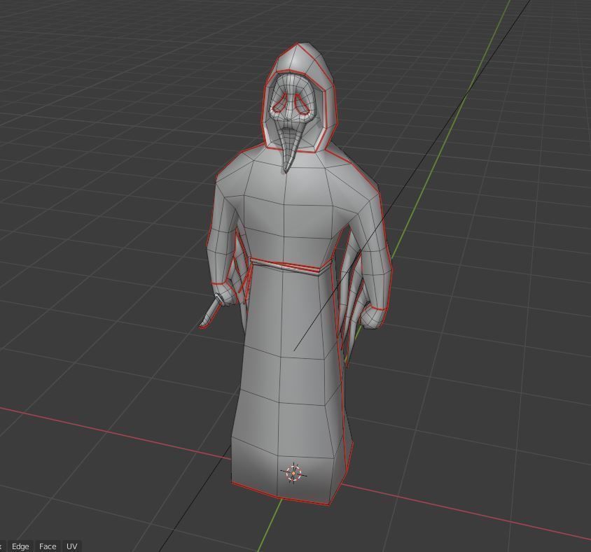Scream Ghostface Low-poly 3D model_8