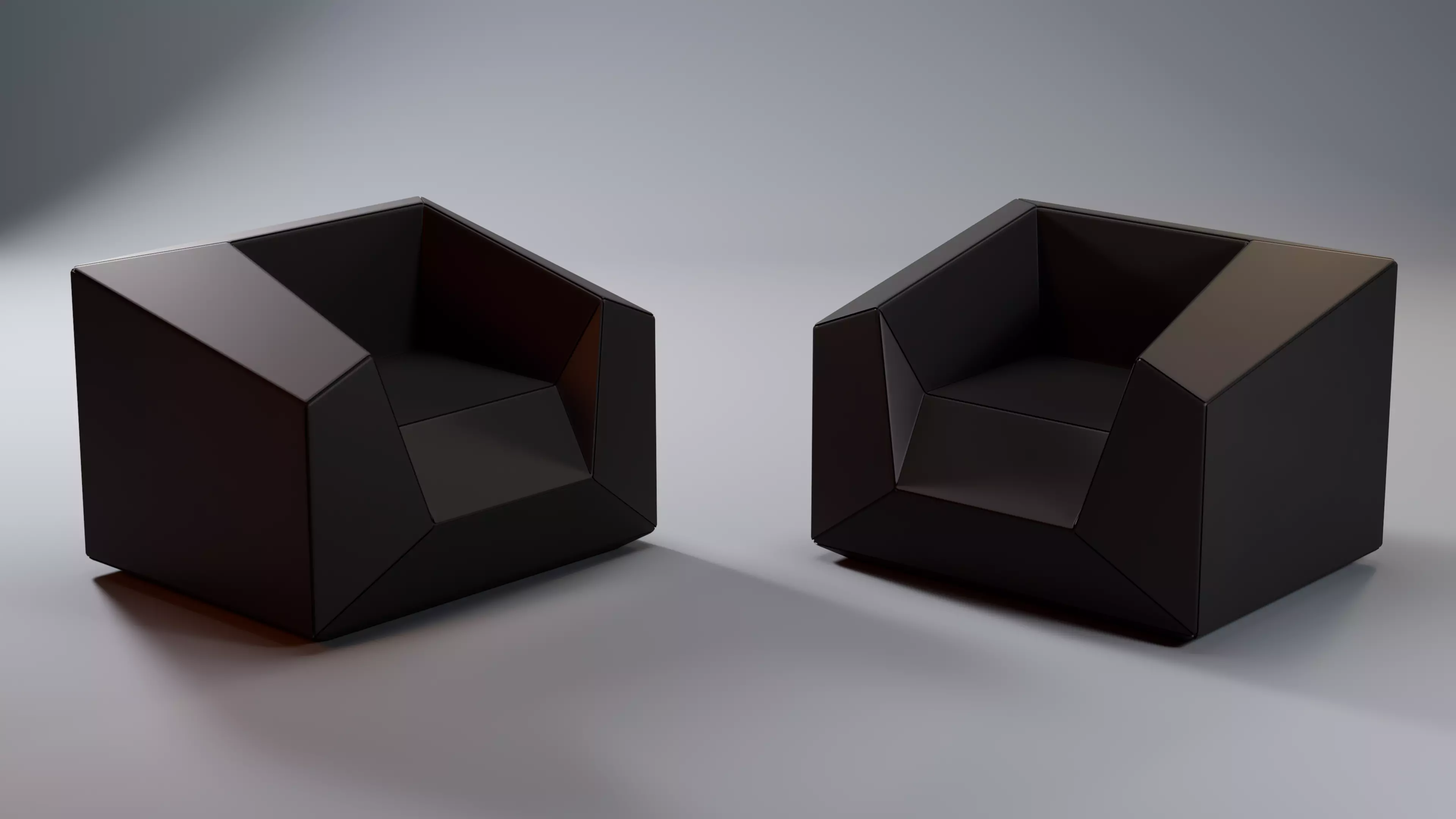Minimal Modern Chair Low-poly 3D model_0