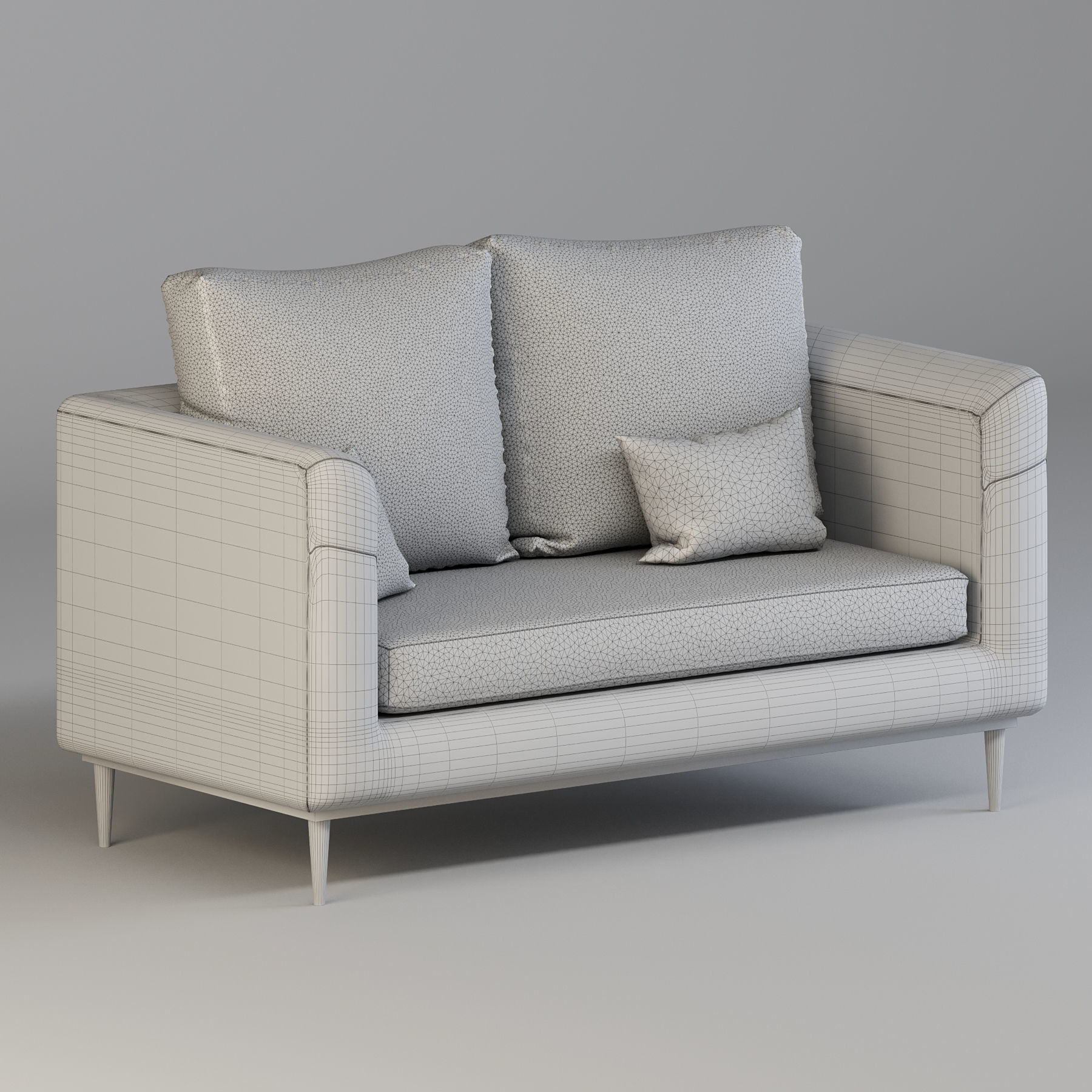 modern sofa Low-poly 3D model_6