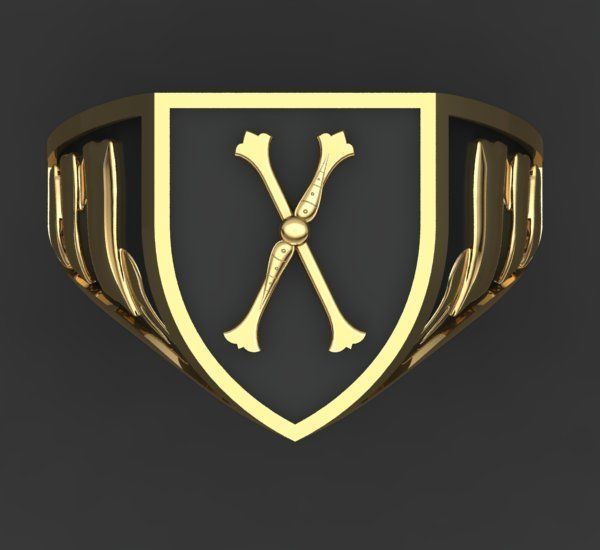 Alphabet Latin Signet X 3D print model_25