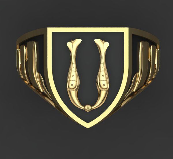 Alphabet Latin Signet U 3D print model_25