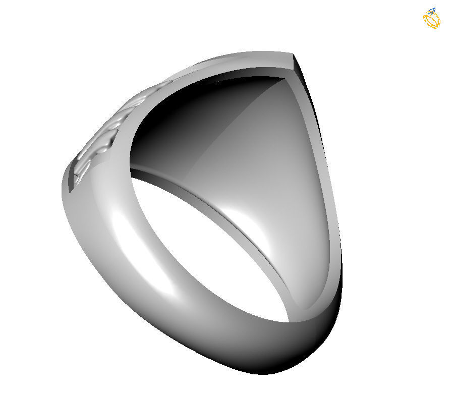 Alphabet Latin Signet U 3D print model_15