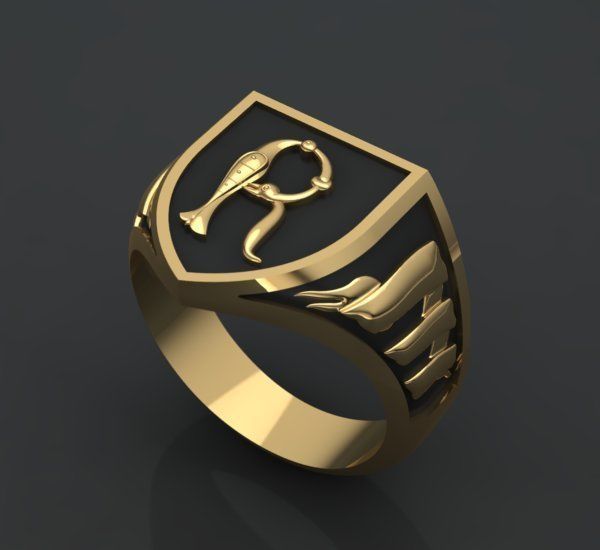 Alphabet Latin Signet R 3D print model_29