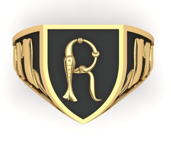 Alphabet Latin Signet R 3D print model_27