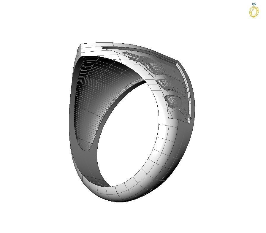 Alphabet Latin Signet R 3D print model_2