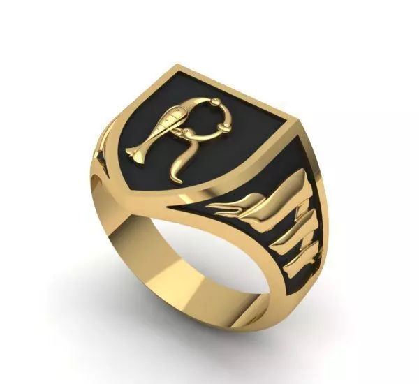 Alphabet Latin Signet R 3D print model_0