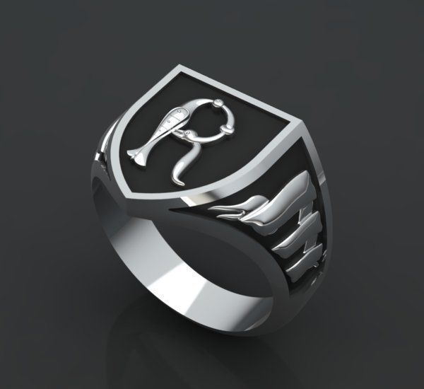 Alphabet Latin Signet R 3D print model_28