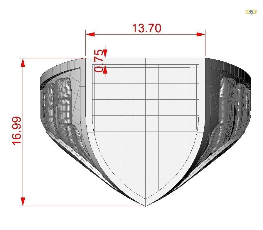 Alphabet Latin Signet R 3D print model_20