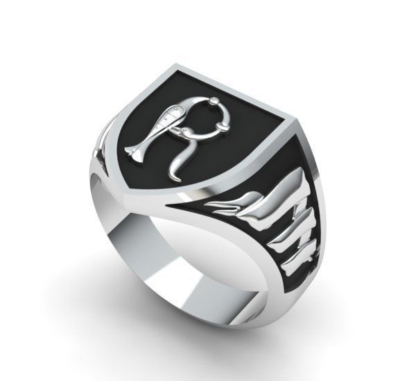 Alphabet Latin Signet R 3D print model_1