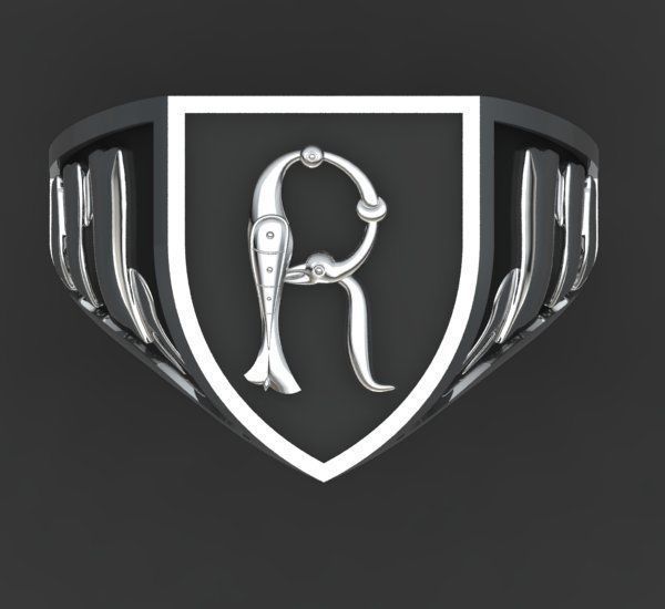 Alphabet Latin Signet R 3D print model_24