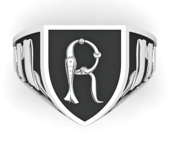 Alphabet Latin Signet R 3D print model_26