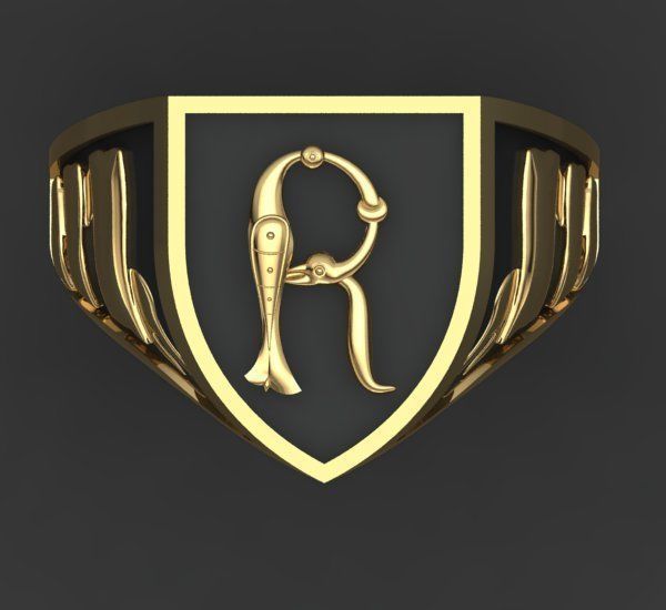 Alphabet Latin Signet R 3D print model_25