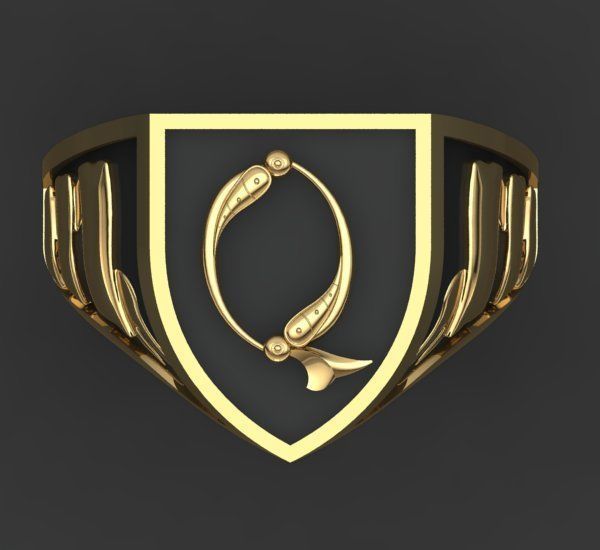 Alphabet Latin Signet Q 3D print model_25