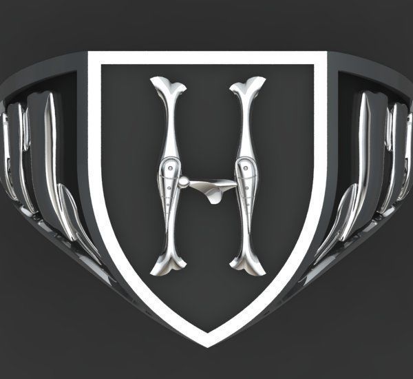 Alphabet Latin Signet H 3D print model_24