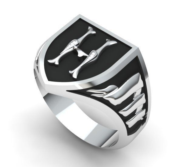 Alphabet Latin Signet H 3D print model_1