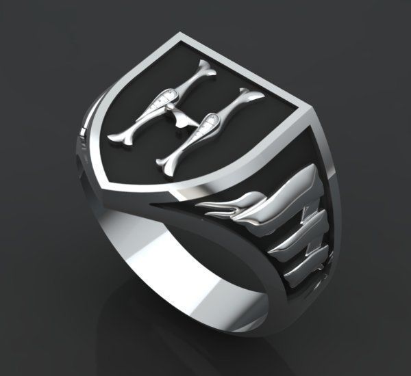 Alphabet Latin Signet H 3D print model_28