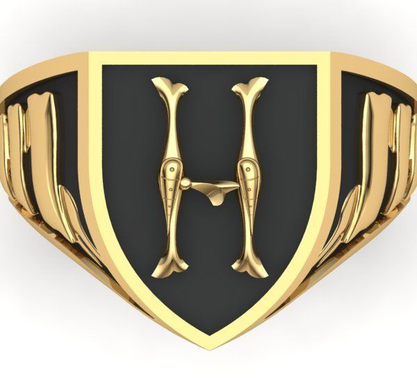 Alphabet Latin Signet H 3D print model_27