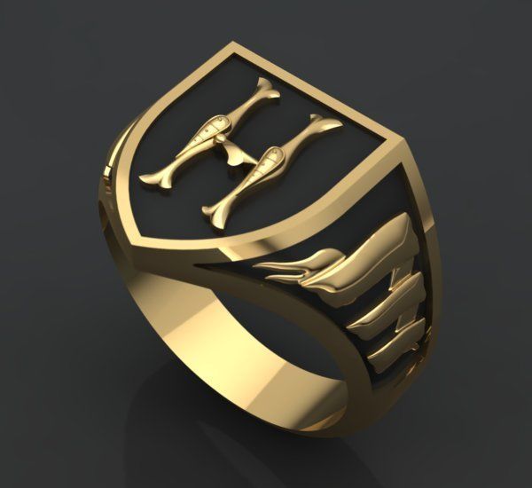 Alphabet Latin Signet H 3D print model_29