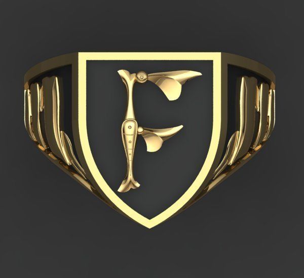 Alphabet Latin Signet F 3D print model_25