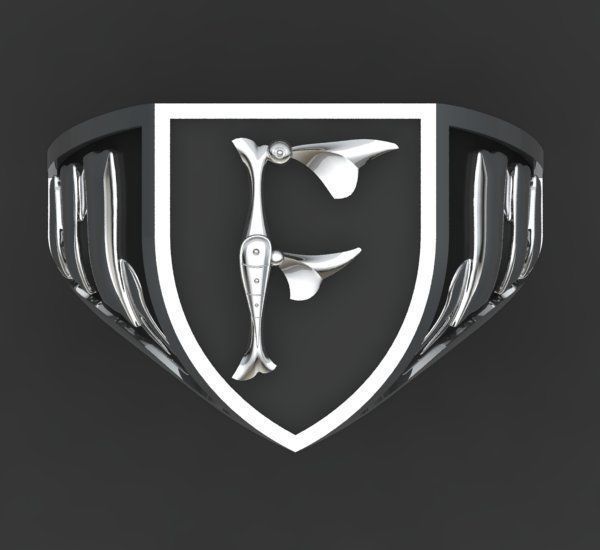 Alphabet Latin Signet F 3D print model_24