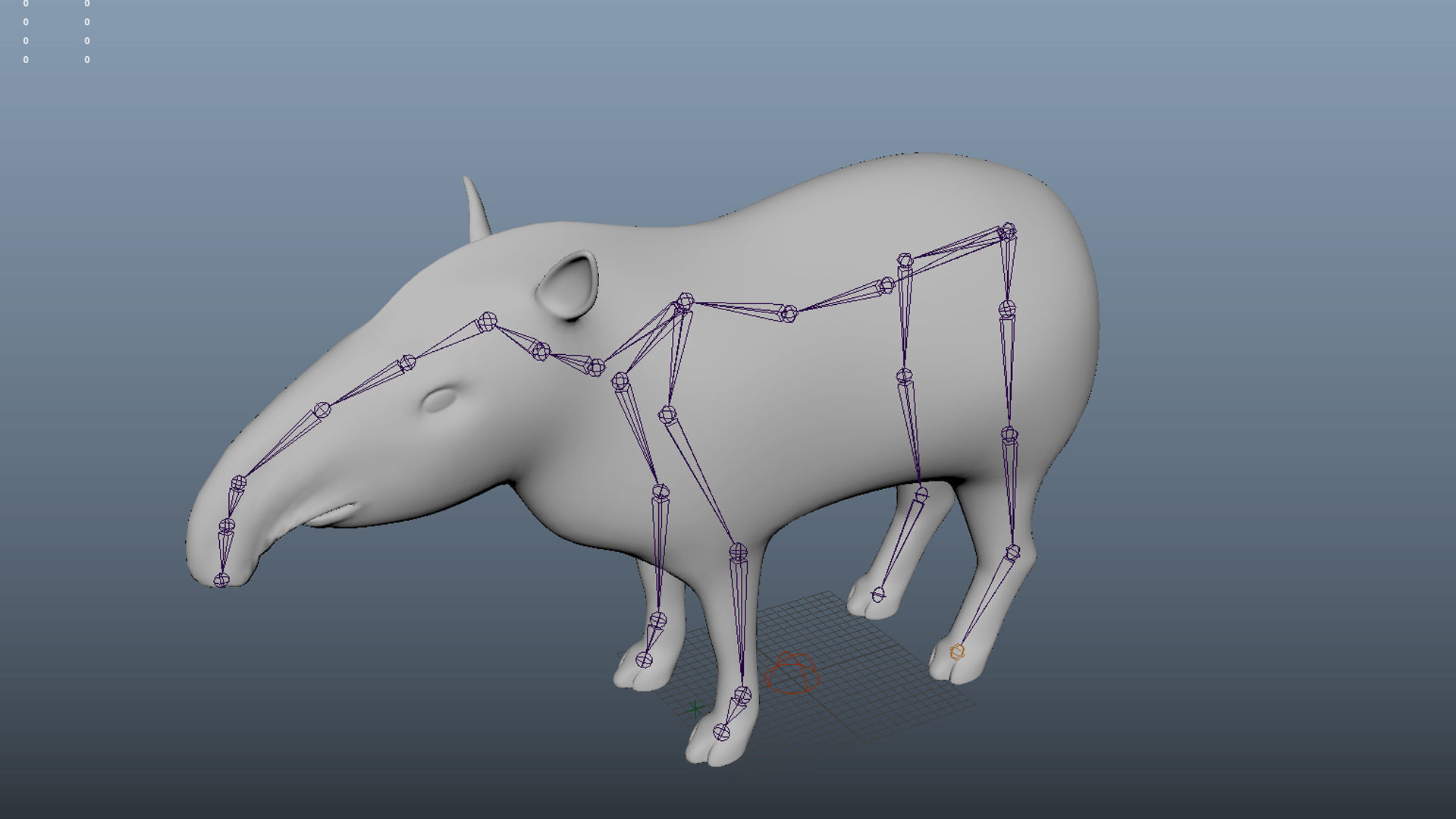 Tapir Low-poly 3D model_8