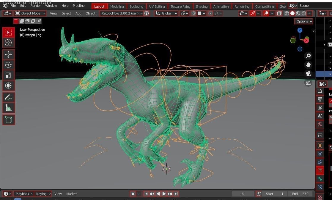 dinosaur 3d model t - rex Low-poly 3D model_9