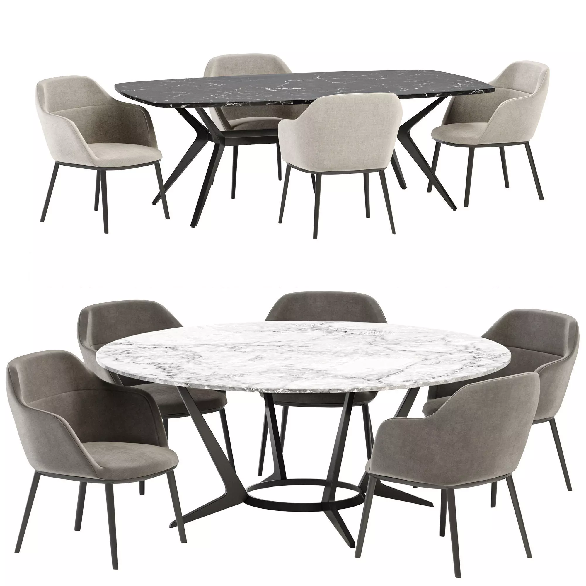 caratos maxalto dinning set  3D model_0