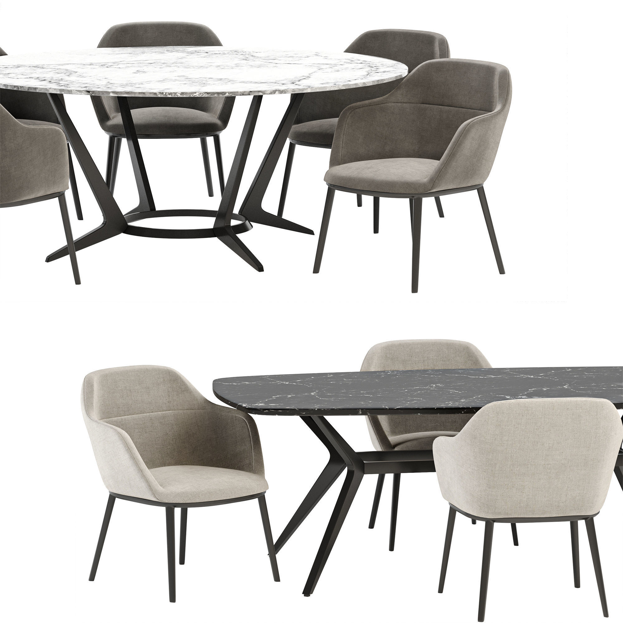 caratos maxalto dinning set  3D model_1