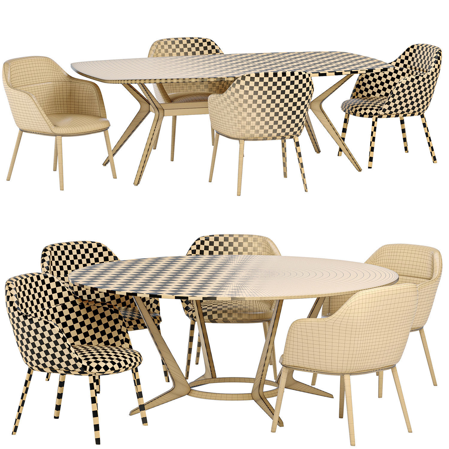 caratos maxalto dinning set  3D model_3